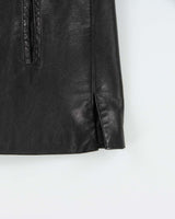 Vintage 1990s Danier Women's Made In Canada Mid-Length Calfskin Leather Button Front Jacket - M