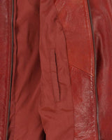 Vintage Y2K 00s Danier Women's Burnt Orange-Red Italian Leather Cafe Racer Moto Jacket - XS