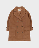 Vintage 1990s Valentino Oliver Camel Wool Double Breasted Women's Over Coat - M