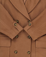 Vintage 1990s Valentino Oliver Camel Wool Double Breasted Women's Over Coat - M