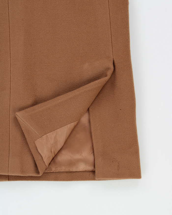 Vintage 1990s Valentino Oliver Camel Wool Double Breasted Women's Over Coat - M