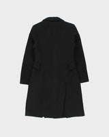 Vintage FW2004 Christian Dior Galliano Black Soft Twill Women's Long A-Line Coat - M