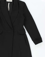 Vintage FW2004 Christian Dior Galliano Black Soft Twill Women's Long A-Line Coat - M