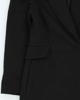 Vintage FW2004 Christian Dior Galliano Black Soft Twill Women's Long A-Line Coat - M