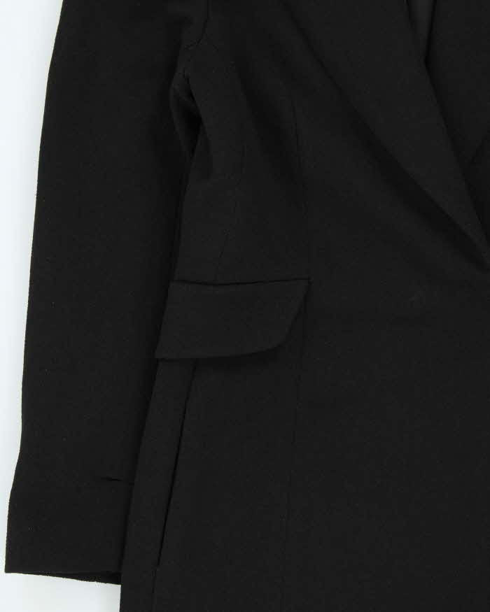 Vintage FW2004 Christian Dior Galliano Black Soft Twill Women's Long A-Line Coat - M