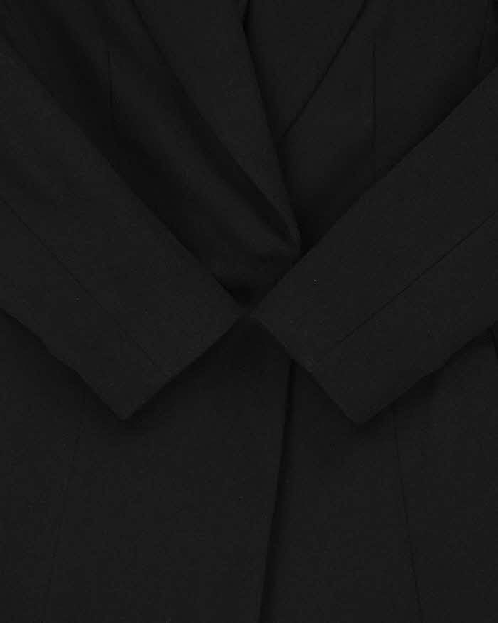 Vintage FW2004 Christian Dior Galliano Black Soft Twill Women's Long A-Line Coat - M