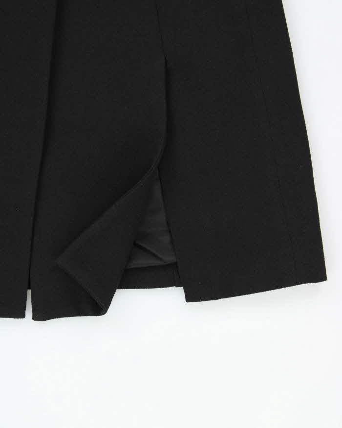 Vintage FW2004 Christian Dior Galliano Black Soft Twill Women's Long A-Line Coat - M
