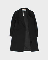 Vintage FW2004 Christian Dior Galliano Black Soft Twill Women's Long A-Line Coat - M