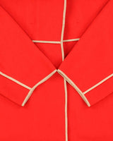 Vintage FW2005 Chloe Women's Bright Red Wool Blend Silk Trim Oversized Blanket Coat - L