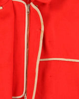 Vintage FW2005 Chloe Women's Bright Red Wool Blend Silk Trim Oversized Blanket Coat - L