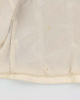Vintage Y2K 00s Danier Women's Cream Leather Cafe Racer Moto Jacket - S