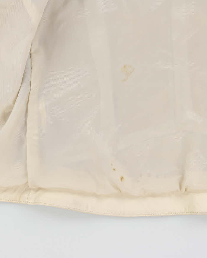 Vintage Y2K 00s Danier Women's Cream Leather Cafe Racer Moto Jacket - S