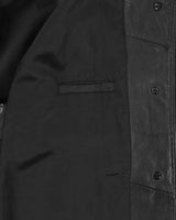 Vintage Y2K 00s Kenneth Cole Reaction Women's Mid Length Button Front Calfskin Leather Jacket - M
