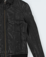 Vintage Y2K 00s Mackage For Aritzia Women's Lambskin Leather Cafe Racer Moto Jacket - XS