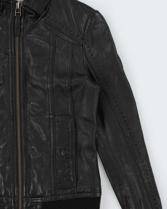 Vintage Y2K 00s Mackage For Aritzia Women's Lambskin Leather Cafe Racer Moto Jacket - XS