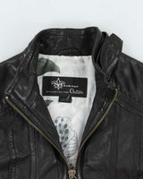 Vintage Y2K 00s Mackage For Aritzia Women's Lambskin Leather Cafe Racer Moto Jacket - XS