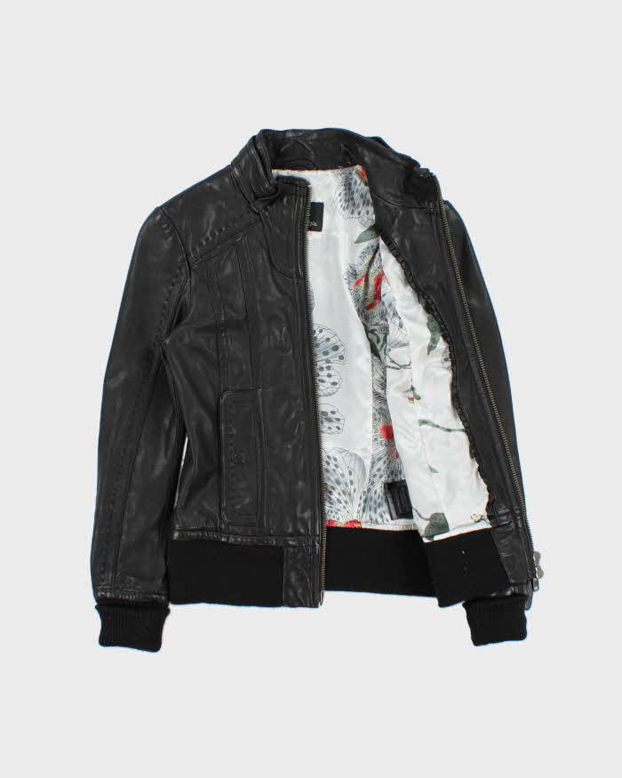 Vintage Y2K 00s Mackage For Aritzia Women's Lambskin Leather Cafe Racer Moto Jacket - XS