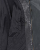 Vintage Y2K 00s Danier Women's Navy Italian Calfskin Leather Cafe Racer Jacket - L
