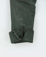 Vintage Y2K 00s Danier Women's Hunter Green Calfskin Leather Quilt Lined Safari Biker Jacket - L