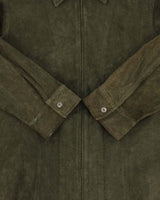 Vintage 1990s Jones New York Sport Women's Olive Green Suede Moto Jacket - M