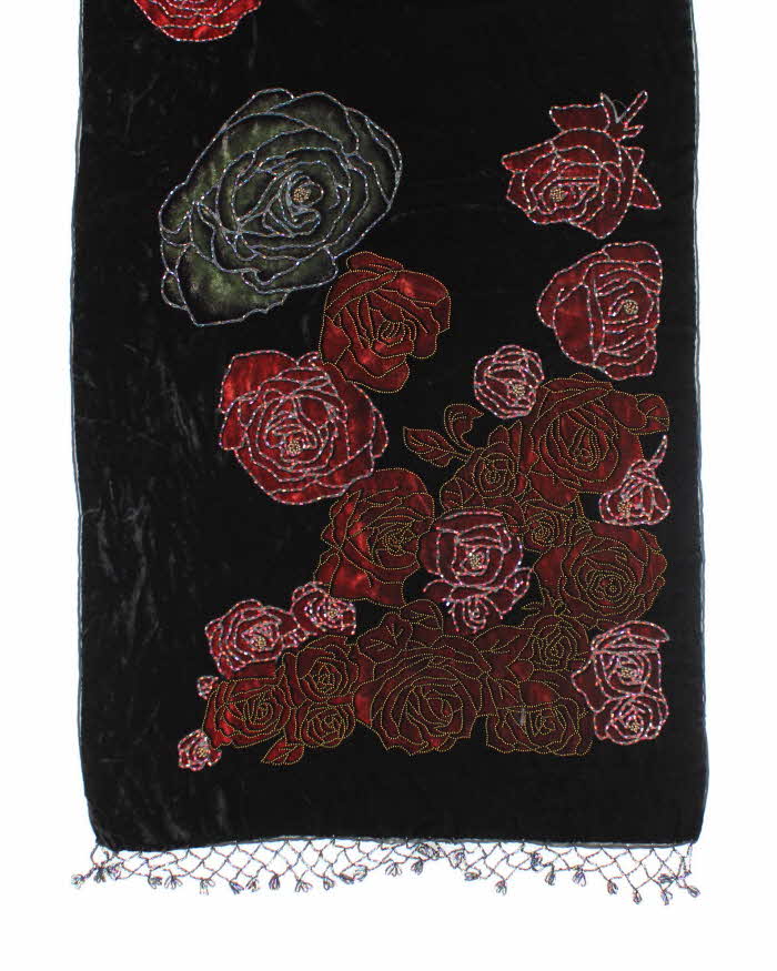 Vintage Velvet Beaded Scarf