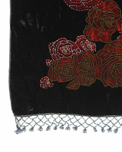 Vintage Velvet Beaded Scarf