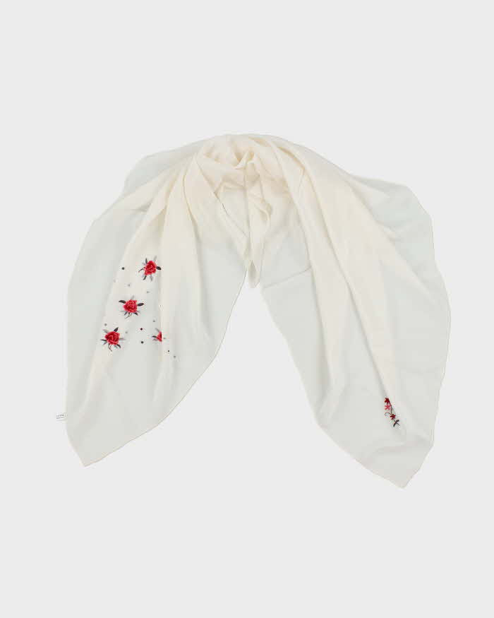 Vintage Silk Floral Scarf