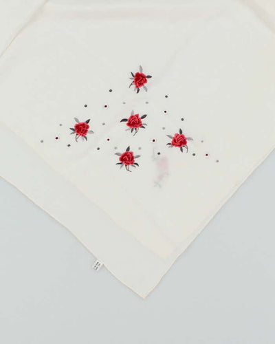 Vintage Silk Floral Scarf
