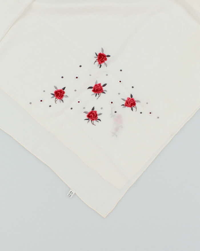 Vintage Silk Floral Scarf