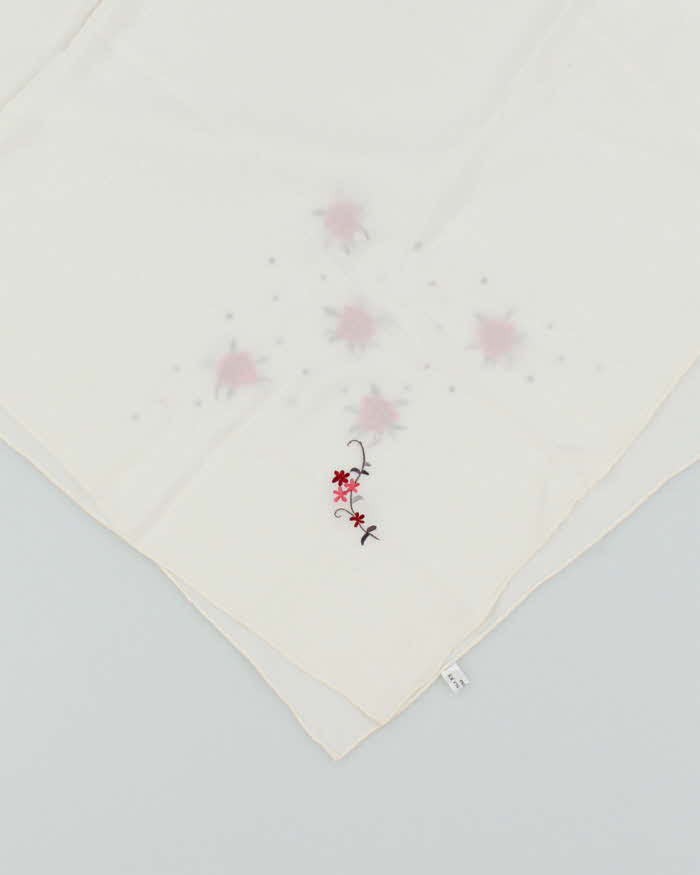 Vintage Silk Floral Scarf