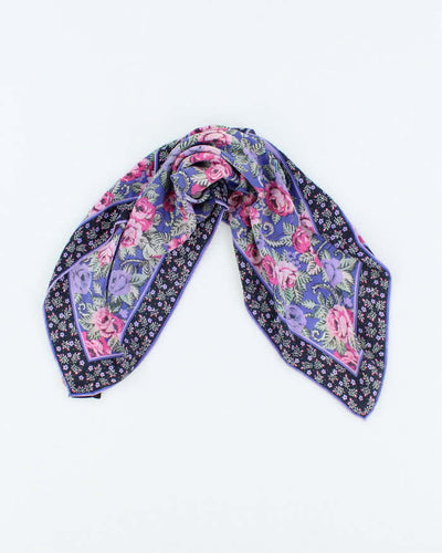 Vintage Christian Aujard Silk Floral Scarf