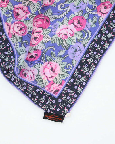 Vintage Christian Aujard Silk Floral Scarf
