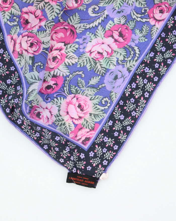 Vintage Christian Aujard Silk Floral Scarf