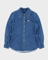 Vintage Y2K 00s ELLE Women's Med Wash Denim Long Sleeve Shirt - M