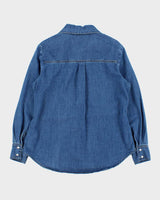 Vintage Y2K 00s ELLE Women's Med Wash Denim Long Sleeve Shirt - M