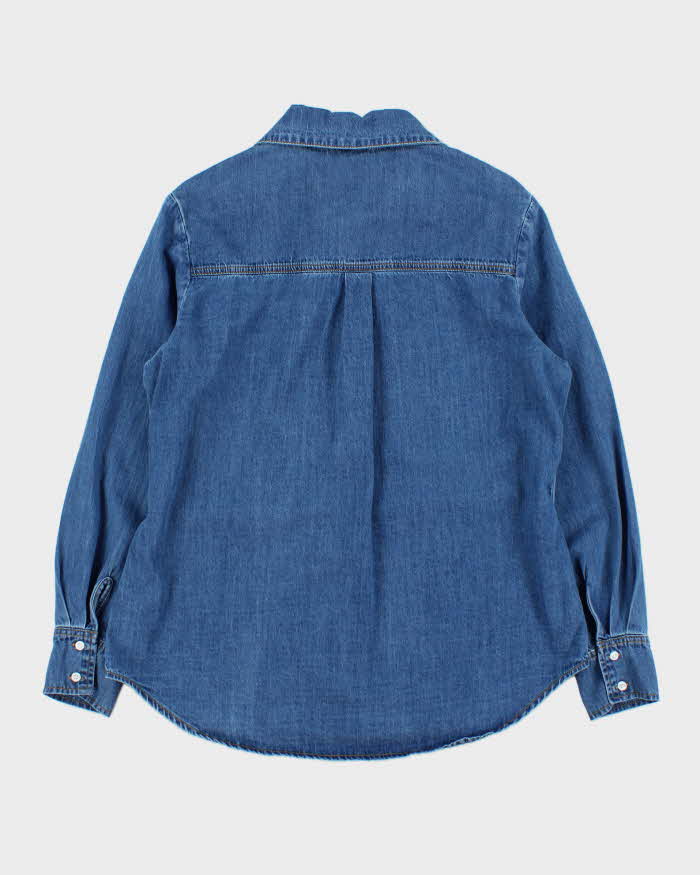 Vintage Y2K 00s ELLE Women's Med Wash Denim Long Sleeve Shirt - M