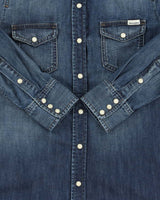 Vintage Diesel Women's Indigo Denim Pearl Snap Button Long Sleeve Western Shirt - XS