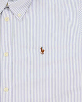 Vintage Ralph Lauren Women's Striped Oxford Short Sleeve Cuff Shirt - XL