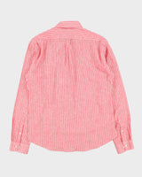 Vintage Polo Ralph Lauren Women's Striped Linen Classic Fit Long Sleeve Shirt - XL