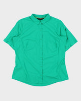 SS15 Arc'teryx Olia Spearmint Grid Women's Snap Button Short Sleeve Technical Shirt - XL