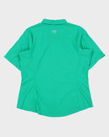 SS15 Arc'teryx Olia Spearmint Grid Women's Snap Button Short Sleeve Technical Shirt - XL