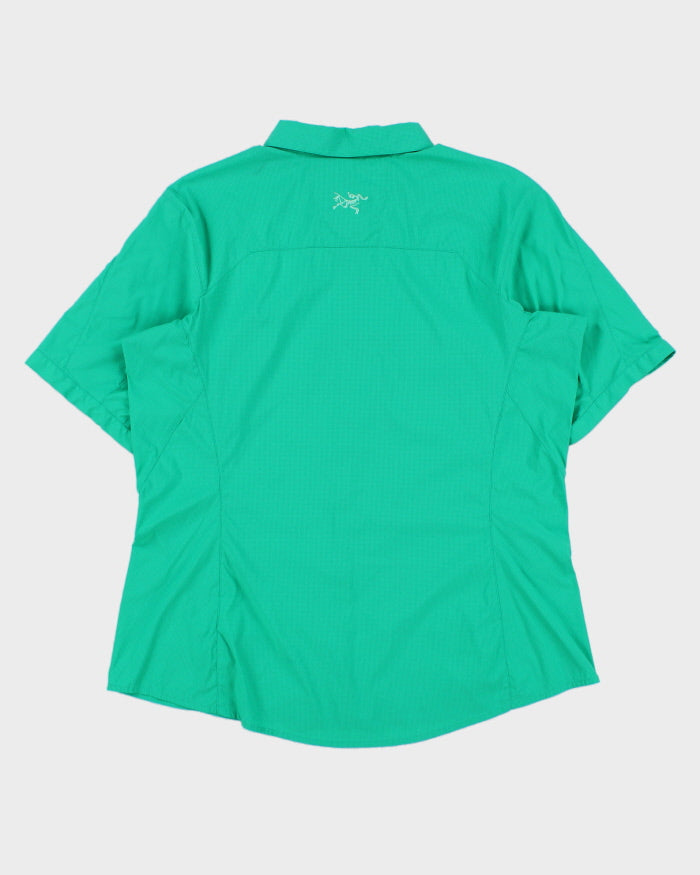 SS15 Arc'teryx Olia Spearmint Grid Women's Snap Button Short Sleeve Technical Shirt - XL