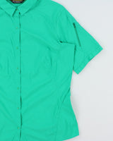 SS15 Arc'teryx Olia Spearmint Grid Women's Snap Button Short Sleeve Technical Shirt - XL