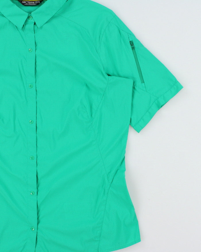 SS15 Arc'teryx Olia Spearmint Grid Women's Snap Button Short Sleeve Technical Shirt - XL