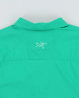 SS15 Arc'teryx Olia Spearmint Grid Women's Snap Button Short Sleeve Technical Shirt - XL