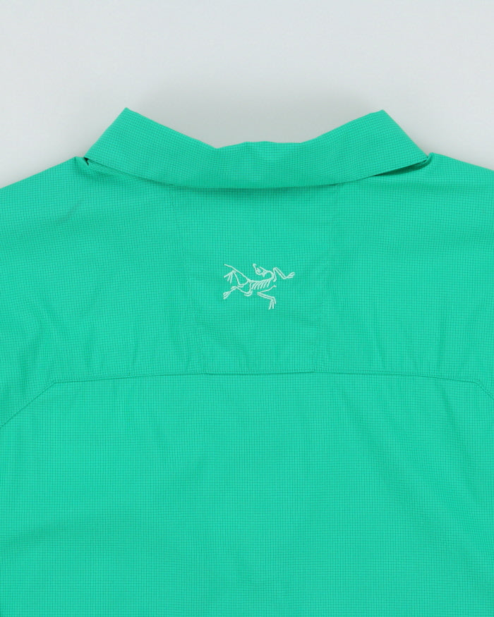 SS15 Arc'teryx Olia Spearmint Grid Women's Snap Button Short Sleeve Technical Shirt - XL