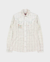 Vintage Y2K 00s Buffalo David Bitton Floral Women's Wild Rose Pearl Snap Button Long Sleeve Western Shirt - M