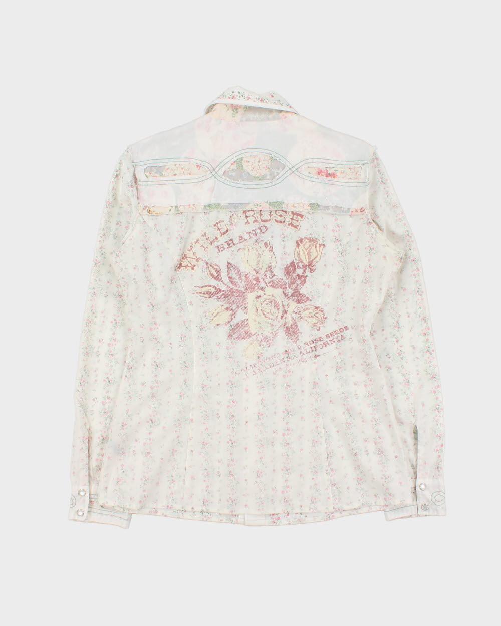 Vintage Y2K 00s Buffalo David Bitton Floral Women's Wild Rose Pearl Snap Button Long Sleeve Western Shirt - M