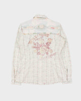Vintage Y2K 00s Buffalo David Bitton Floral Women's Wild Rose Pearl Snap Button Long Sleeve Western Shirt - M