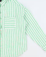 Vintage Nicole Miller Women's Ocean Wash Linen Relaxed Fit Long Sleeve Shirt - L